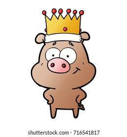 cerdo de caricatura feliz