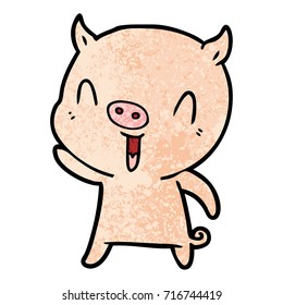 Happy Cartoon Schwein