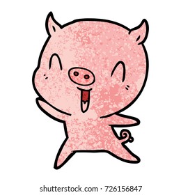 Happy Cartoon Schwein