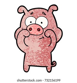 happy cartoon pig