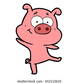 Happy Cartoon Schweinetanz