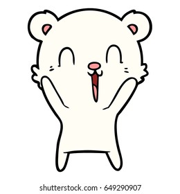 oso polar de caricatura feliz