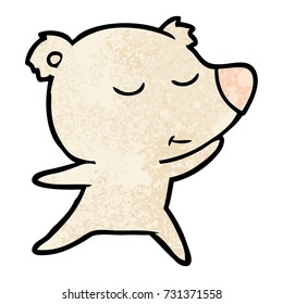 happy cartoon polar bear dancing