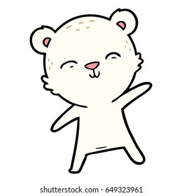 happy cartoon polar bear pointing