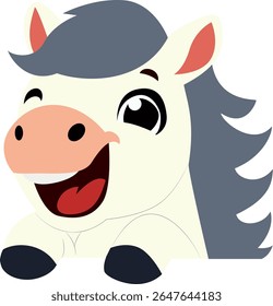 Feliz Desenho Animado Pony Espiando
