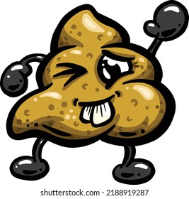 Happy Cartoon Poo Or Poop Mascot Logo Character