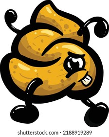 Happy Cartoon Poo Or Poop Mascot Logo Character