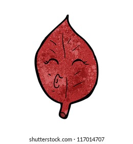 dibujo animado feliz hoja roja