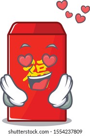 happy cartoon in the red in love envelope