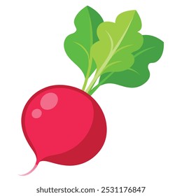 Feliz Cartoon Red Radish: Ilustração de personagem vegetal divertida e alegre