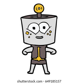 happy cartoon robot