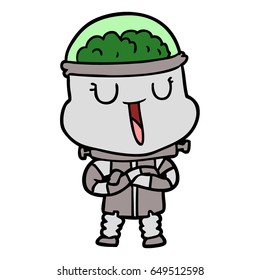 robot de dibujos animados feliz