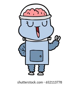 robot de dibujos animados feliz