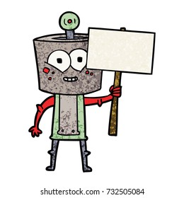 robot de dibujos animados feliz