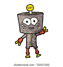 robot de dibujos animados feliz
