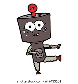 happy cartoon robot dancing