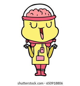happy cartoon robot shrugging shoulders