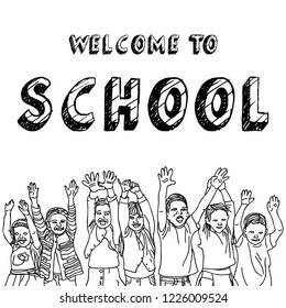 happy cartoon in school 