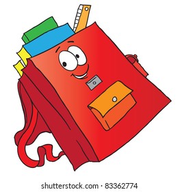 Happy-Cartoon-Schultasche