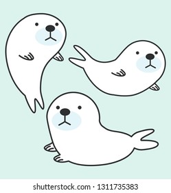 Happy Cartoon sea lion set