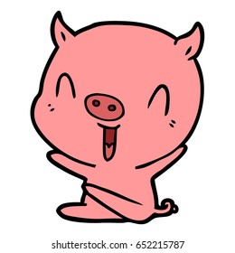 Happy Cartoon-Sitzschwein