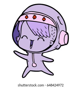 happy cartoon space girl