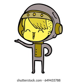 happy cartoon space girl