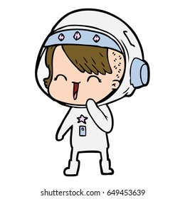 happy cartoon space girl