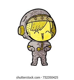 happy cartoon space girl