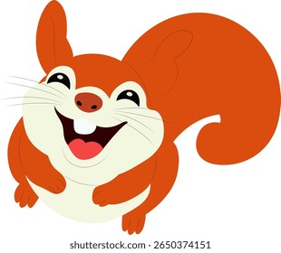 Happy Cartoon Squirrel hand drawn