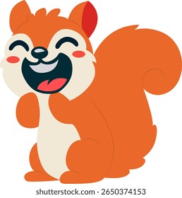 Happy Cartoon Squirrel hand drawn