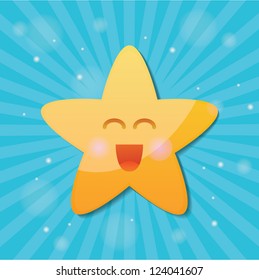 Happy cartoon star