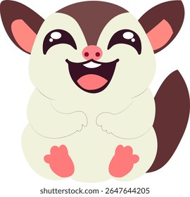 Happy Cartoon Sugar Glider Image