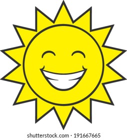 Happy cartoon sun vector illustration