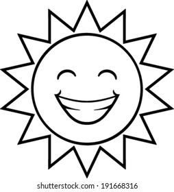 Happy cartoon sun vector illustration