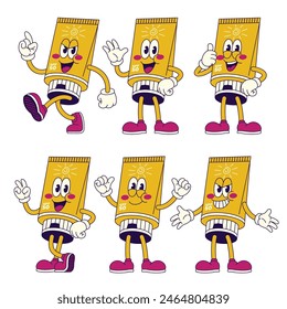 Happy Cartoon of Sunscreen Tube Bottle in Various Pose