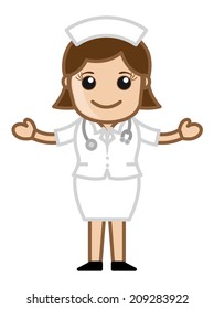 Happy Cartoon Vector Nurse