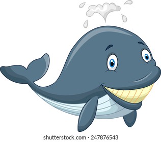 Happy cartoon whale