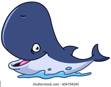 Happy Cartoon Whale 