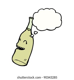 happy cartoon winebottle