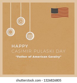 Happy Casimir Pulaski Day Greeting Background