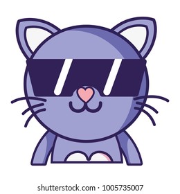 happy cat, adorable feline animal with sunglasses