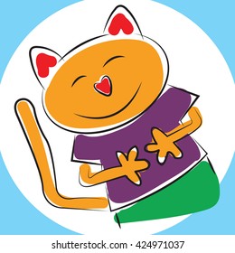 Happy cat cartoon