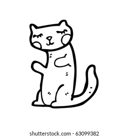 caricatura de gato feliz
