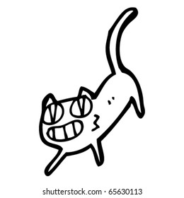 caricatura de gato feliz