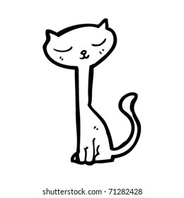 caricatura de gato feliz