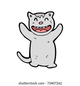 caricatura de gato feliz