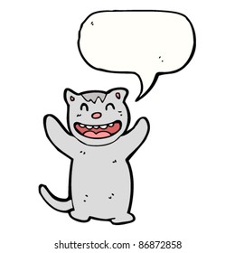 caricatura de gato feliz