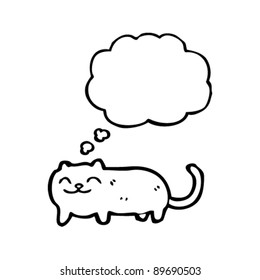 Happy Cat Cartoon mit Gedankenblase