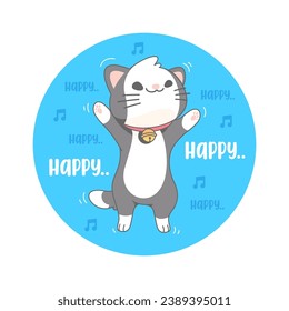 happy cat cartoon vector illustration